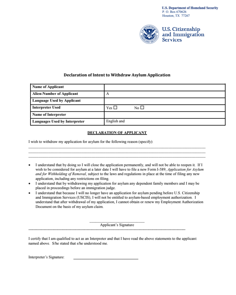 Can I Withdraw My Asylum Application In 2023 Shoreline Immigration